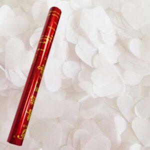 תותח קונפטי 30 ס"מ - לבבות לבן