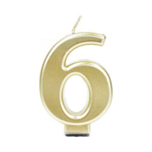נר יום הולדת מספר 6 - זהב