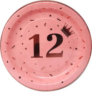 צלחות נייר גדולות מתכלות - בת מצווה 12