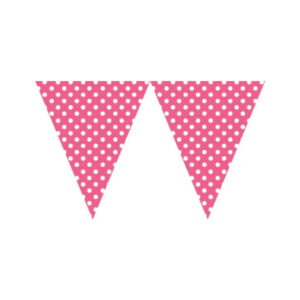 שרשרת דגלים ורודה עם נקודות