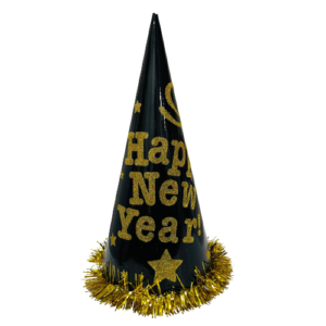 כובע קונוס - Happy New Year זהב