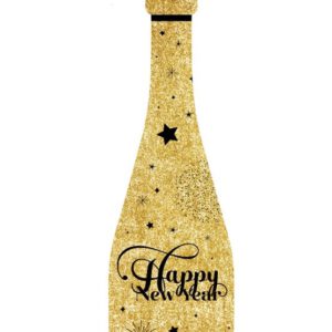 מרכז שולחן - בקבוק שמפניה Happy New Year