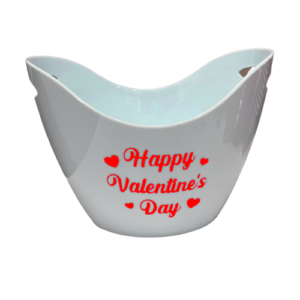 שמפניירה לבנה עם כיתוב לוולנטיינז