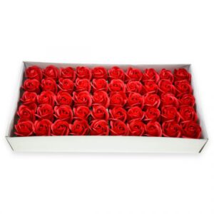 מארז 50 ראשי פרחי סבון לקישוט - אדום