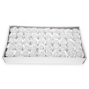 מארז 50 ראשי פרחי סבון לקישוט - לבן