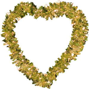 קישוט לב גדול - זהב