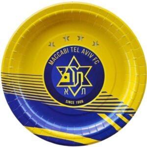 צלחות נייר מתכלה גדולות - מכבי תל אביב