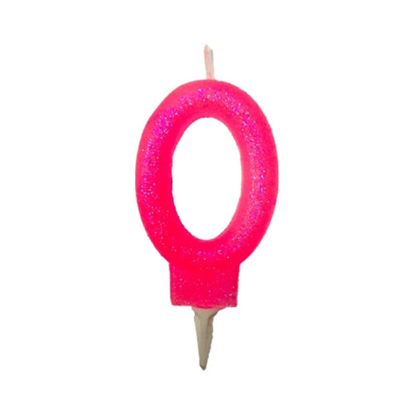 נר יום הולדת מספר 0 - ורוד
