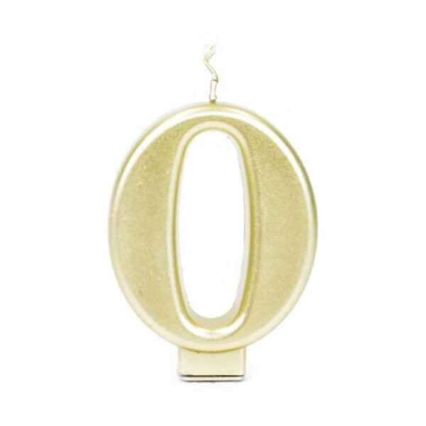 נר יום הולדת מספר 0 - זהב