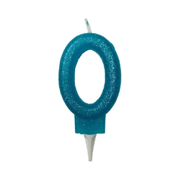 נר יום הולדת מספר 0 - תכלת