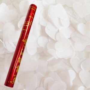 תותח קונפטי 50 ס"מ - לבבות לבן