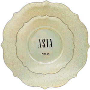 מארז סט צלחות פלסטיק - זהב נוצץ