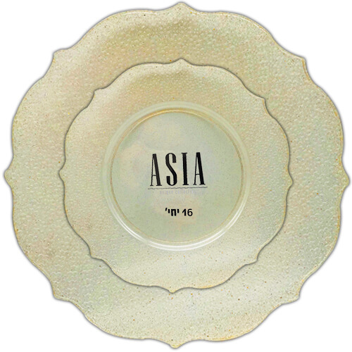 מארז סט צלחות פלסטיק - זהב נוצץ