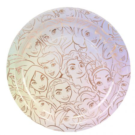 צלחות נייר מתכלה גדולות - נסיכות דיסני