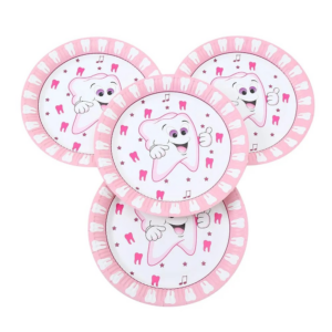 צלחות נייר מתכלה - שן ראשונה לבת