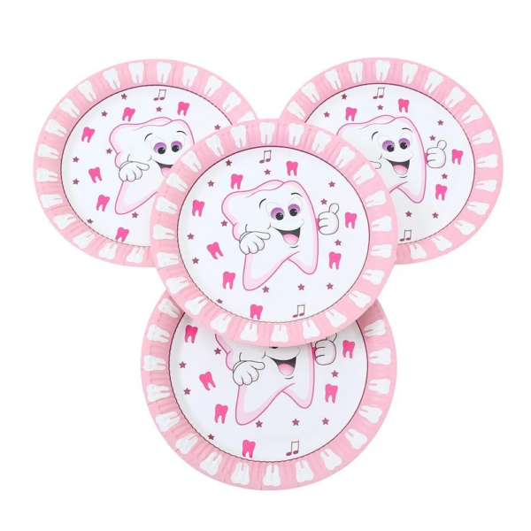 צלחות נייר מתכלה - שן ראשונה לבת