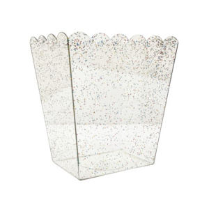 קופסא מרובעת שקופה עם נצנצים