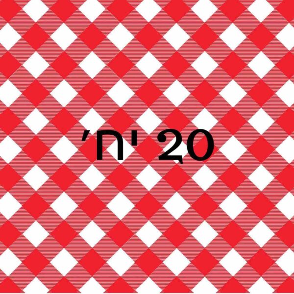 נייר עיתון דוחה שומן - משבצות אדום לבן