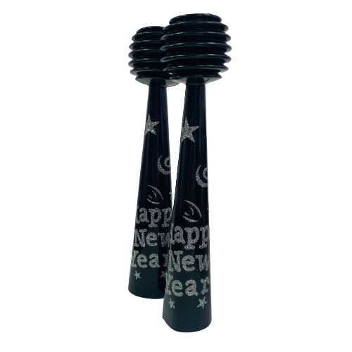 2 חצוצרות לחיצות כסף - HAPPY NEW YEAR