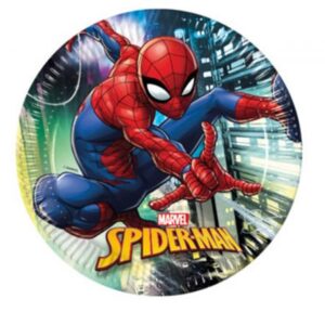 צלחות נייר מתכלה גדולות - ספיידרמן