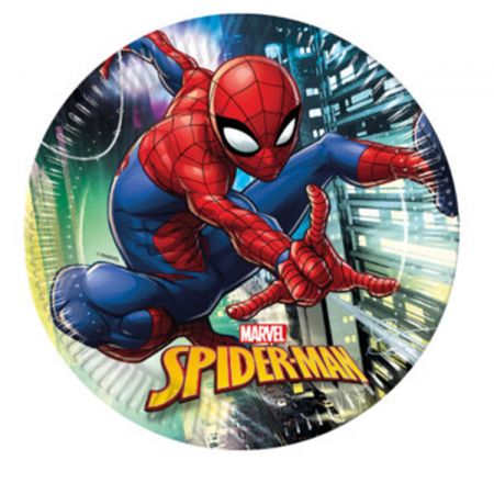 צלחות נייר מתכלה גדולות - ספיידרמן