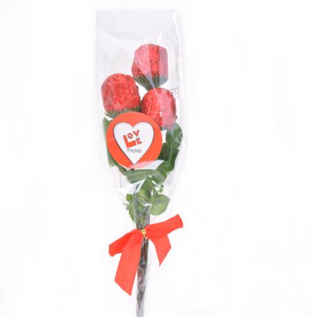 זר ורדים שוקולד באריזה מהודרת