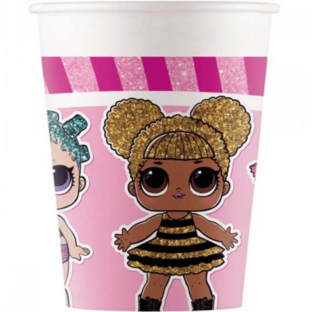 כוסות נייר גדולות גליטר מטאלי - LOL