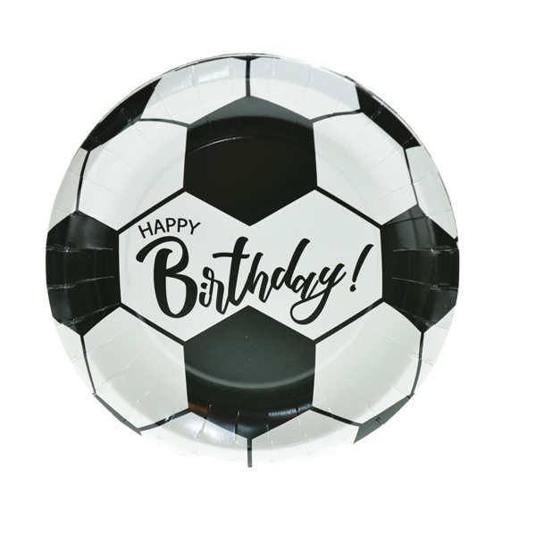 צלחות נייר מתכלה קטנות - כדורגל