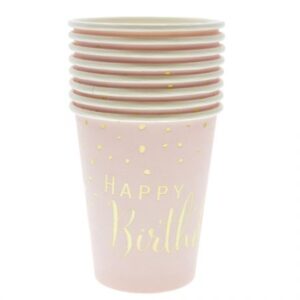 כוסות נייר - ורוד זהב