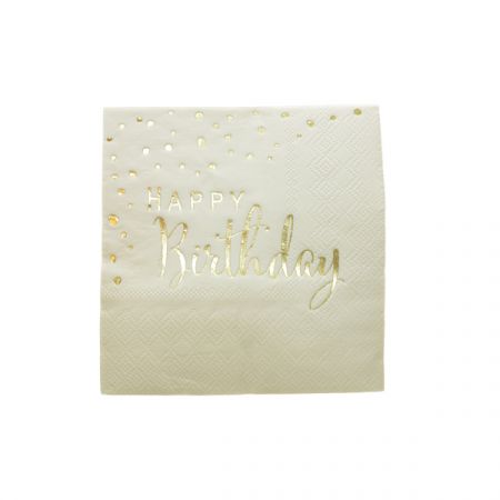 מפיות נייר - לבן זהב