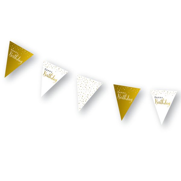 שרשרת דגלים - לבן זהב