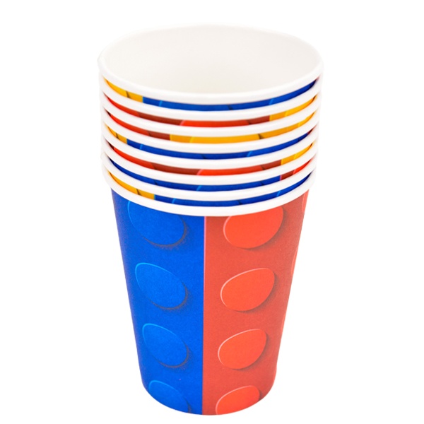 כוסות נייר - קוביות לגו