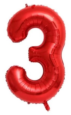 בלון מיילר 34 אדום - מספר 3