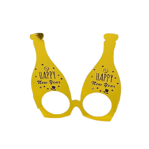 משקפיים - HAPPY New Year בקבוק שמפניה זהב