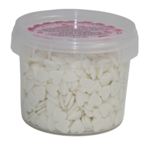 סוכריות לקישוט לבבות - לבן