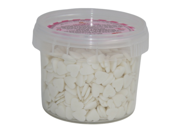 סוכריות לקישוט לבבות - לבן