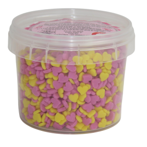 סוכריות לקישוט לבבות - ורוד צהוב