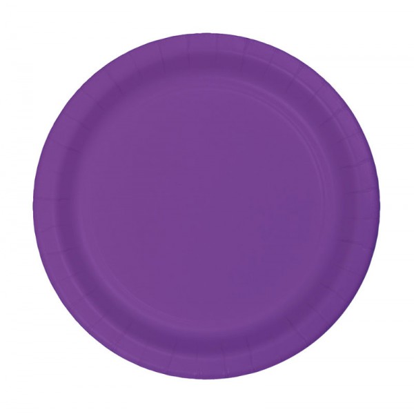 צלחות נייר מתכלה גדולות - סגול