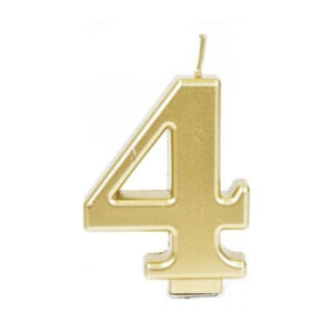 נר יום הולדת מספר 4 - זהב