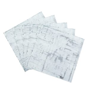 מפיות נייר - שיש לבן כסף מטאלי