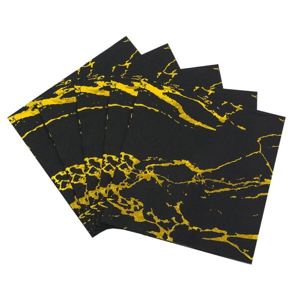 מפיות נייר - שיש שחור זהב מטאלי