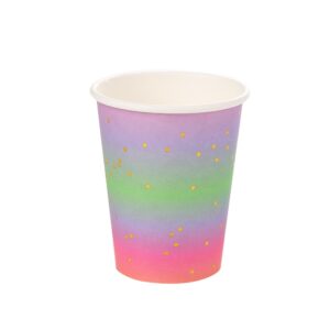 כוסות נייר - צבעוניות נקודות זהב מטאלי