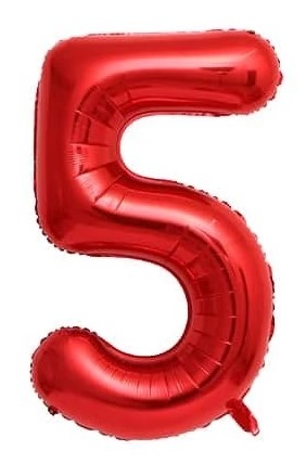 בלון מיילר 34 אדום - מספר 5