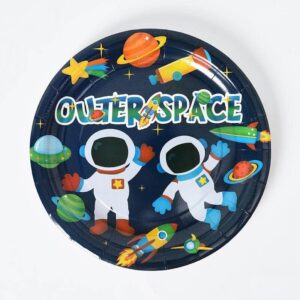 צלחות נייר מתכלה גדולות - חלל