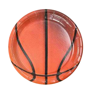 צלחות נייר מתכלה גדולות - כדורסל