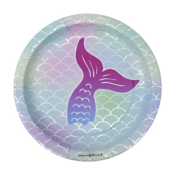 צלחות נייר מתכלה קטנות - בת הים
