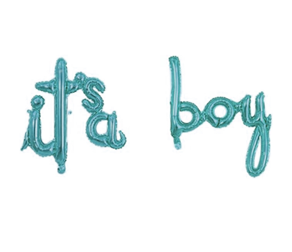 סט בלונים לניפוח עצמי - it's a boy
