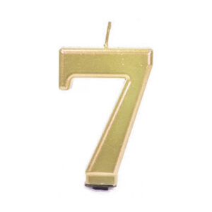 נר יום הולדת מספר 7 - זהב