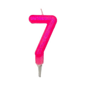 נר יום הולדת מספר 7 - ורוד