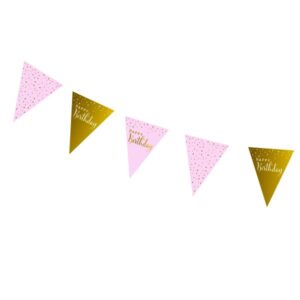 שרשרת דגלים - ורוד זהב